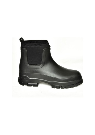 Fox Shoes T858685409 Siyah Kalın Tabanlı Yağmur Botu Siyah-Suni Deri Siyah