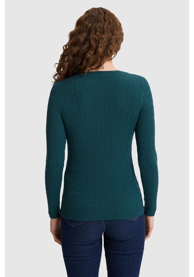 U.S. Polo Assn. Kadın Yeşil Basic Kazak 50331602 Vr060 Eden Green