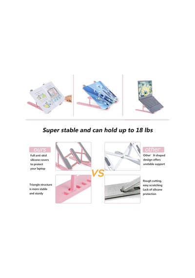 7 Kademe Ayarlanabilir Laptop Standı Ergonomik Kullanım İçin