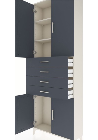 Arges Dolap 3 Raflı 4 Çekmeceli 4 Kapaklı 88x30x243 Aytaşı-an... Aytaşı