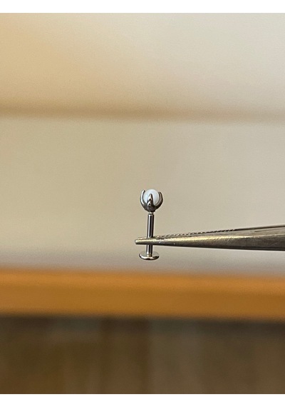 316 L Cerrahi Çelik Pençe Modeli Doğal Taşlı Kıkırdak Helix Tragus Piercingi Beyaz