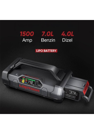 Lokithor Apartx1500 12v 1500amp Li-polimer Akıllı Akü Takviye +