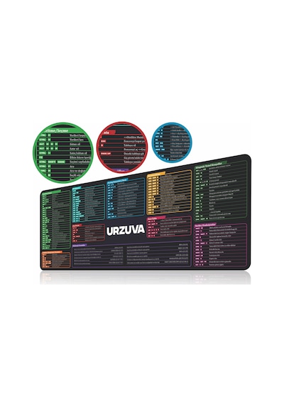 Mouse Pad Excel Kısayol Tuşları Mousepad Dikişli Kenar