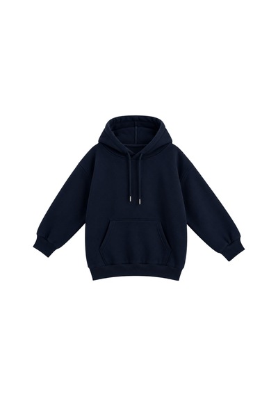 Vadon 1047 Kadın Kapüşonlu Kanguru Cepli 3 İplik Pamuklu Sweatshirt Lacivert
