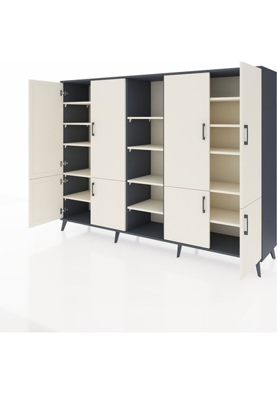 Hyperion Dolap 14 Raflı 8 Kapaklı 220x44x163 Antrasit-aytaşı Antrasit-aytaşı Hyperion Dolap 14 Raflı 8 Kapaklı 220x44x163 Antrasit-aytaşı Antrasit-aytaşı
