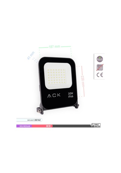 ACK SMD LED Projektör 6500K Beyaz Işık 30W