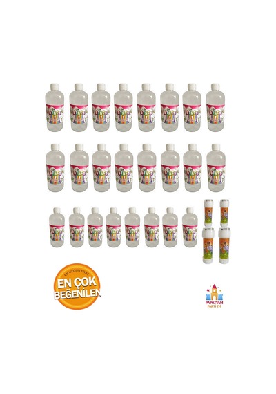 Köpük Baloncuk Likiti Yedek Solüsyon - 24 Adet, 500 Ml Tabanca Köpük İle Mini Oyun Seti