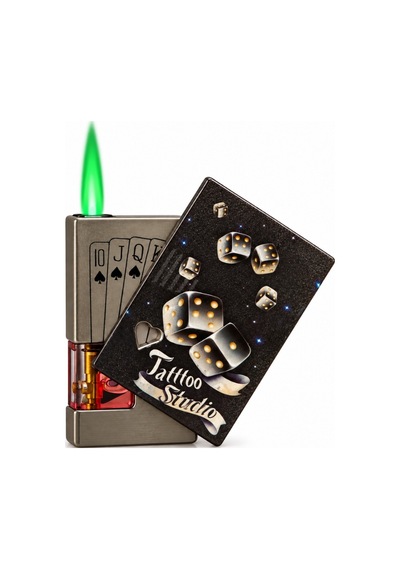 Hunter Tek Torch Pürmüz Tattoo Design Metal Işıklı Puro Çakmağı Ack015