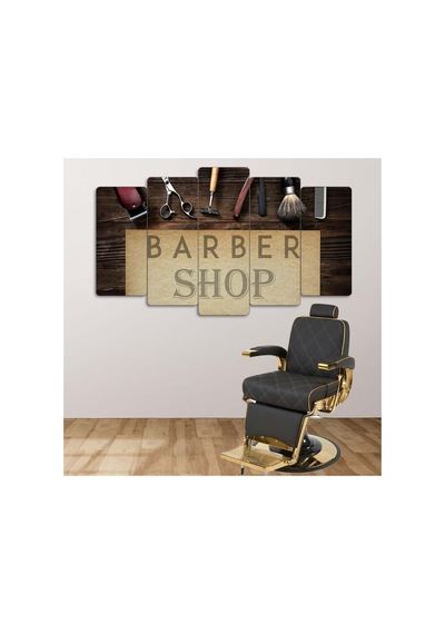 Tıraş Malzemeleri, Barber Shop - 5 Parçalı Berber Tablo Görsel - 702503680 Görsel