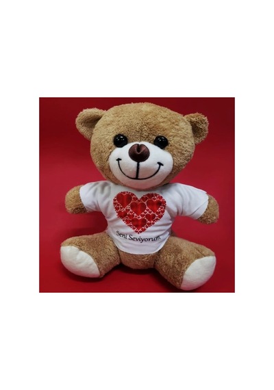 Herşeytrend Love Tişörtlü Peluş Ayıcık Tek Renk