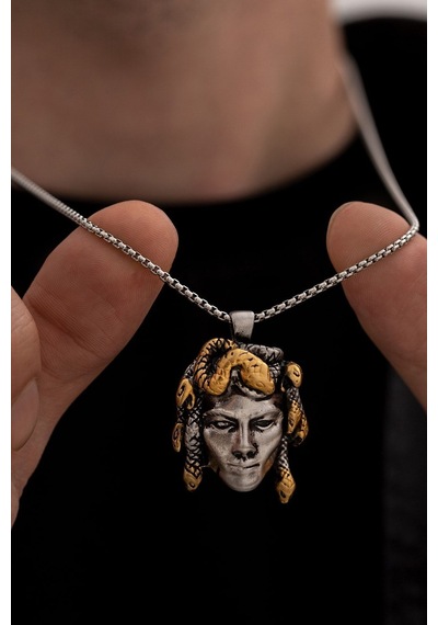 Medusa Model Unisex Çelik Kolye - Sevgiliye - Eşe - Babaya - Arkadaşa Hediye Kolye