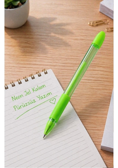 Neon Jel Kalem 1.0mm 1 Adet Pensan Neon Gel Tükenmez Kalem Neon Pilot Kalem Canlı Neon Renk Akıcı Yazım Okul Ofis Yeşil
