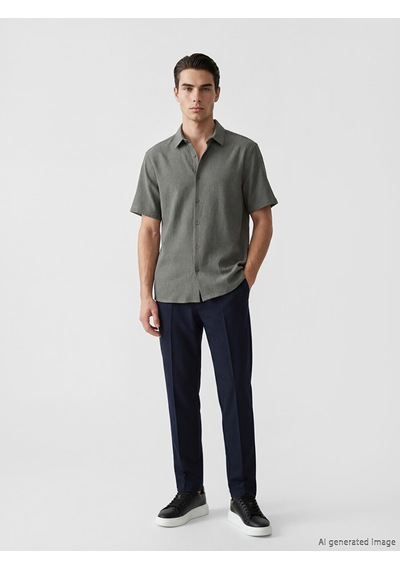 Lcw Vision Yeşil Regular Fit Erkek Dokulu Gömlek