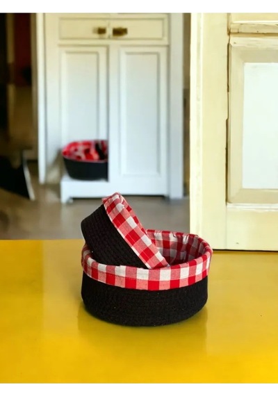 2 Li Astarlı Sepet Organizer Siyah Renk