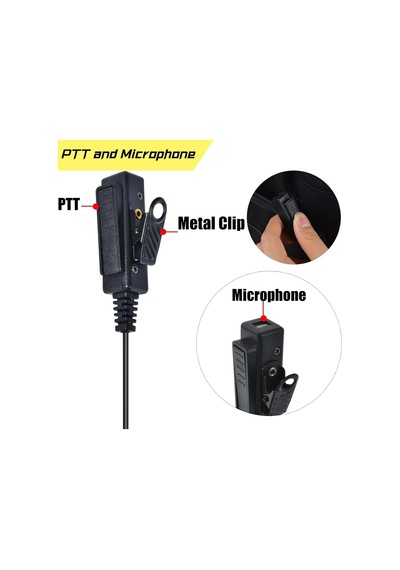 Baofeng Uv5r 888s, Kenwood Radyolar Ve Dahili Mikrofonlu 3.5mm Ses Girişi Arayüzü Kulaklıkları İle Uyumlu Ptt'li P Diğer