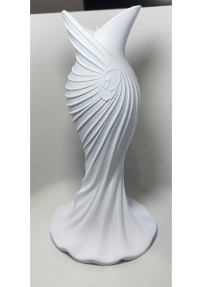 Gelinlik Esintili Beyaz Spiral Dekoratif Vazo Modern Minimalist Ev Aksesuarı