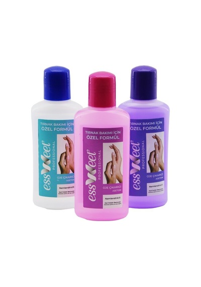 Essweet Aseton Oje Çıkarıcı Sil 130ml Pembe Mavi Beyaz Mor - 24'li Paket