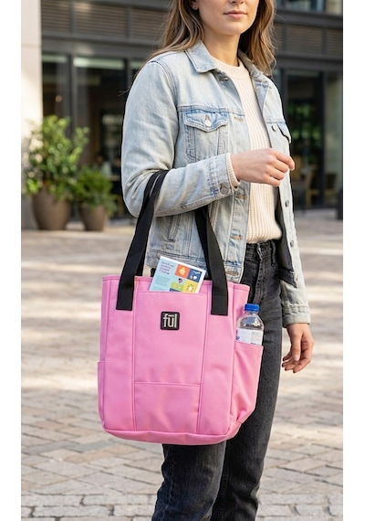 Ful - Marinella Pembe Gündelik Spor Tote Omuz Çantası Açık Pembe