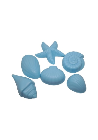 Deniz Kabukluları Süs Sabunu - Mavi Ort.4cm/6cm Beyaz sabun