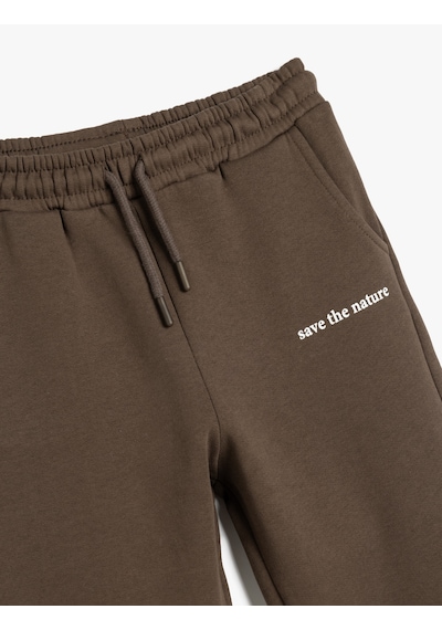 Koton Jogger Eşofman Altı Slogan Baskılı Cepli Beli Bağlamalı Antrasit 5wkb40175tk Antrasit