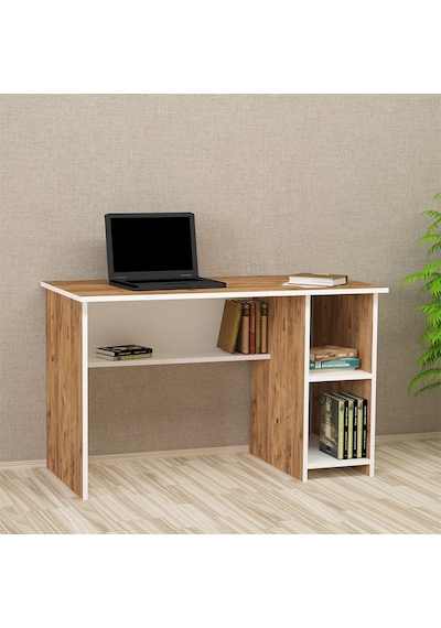 Kalenderdekor1 Kalender Dekor Avel 120 Cm Çalışma Masası Ave02 Beyaz  -  Meşe