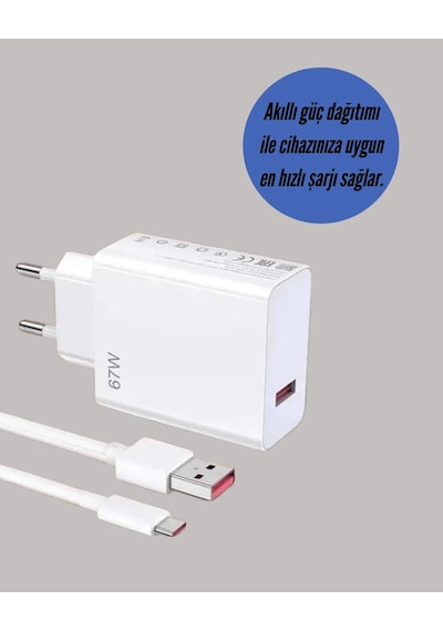 Güvenli Ve Hızlı Şarj İçin 67w Turbo Adaptör Type-c Kablo İle Diğer