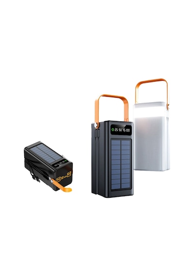 80.000 Mah Solar Güneş Enerjili Powerbank Hızlı Şarj Taşınabilir Aydınlatma Çoklu Çıkış -1575 BEYAZ
