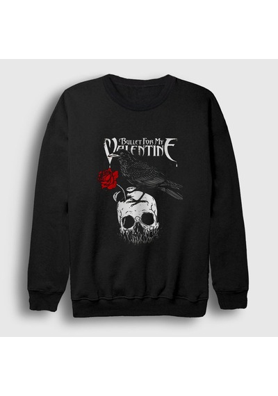 Presmono Unisex Raven Bullet For My Valentine Sweatshirt Siyah