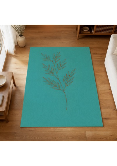 Kartela Halı Evo Halı Jüt Taban Dokuma Halı Mavi - 80 X 120 Cm