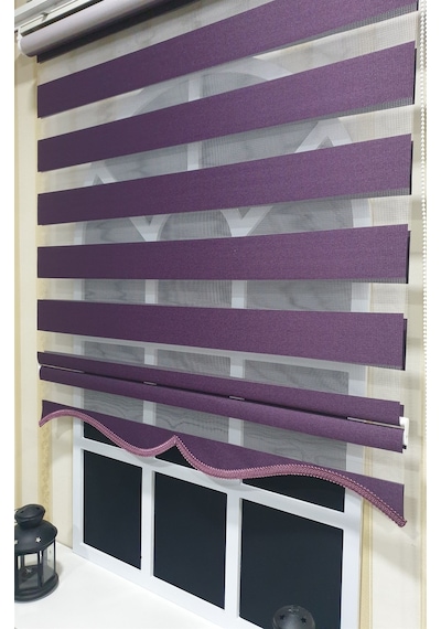 Zebra Stor Perde Mor Etek Dilimli Stb 400 V18