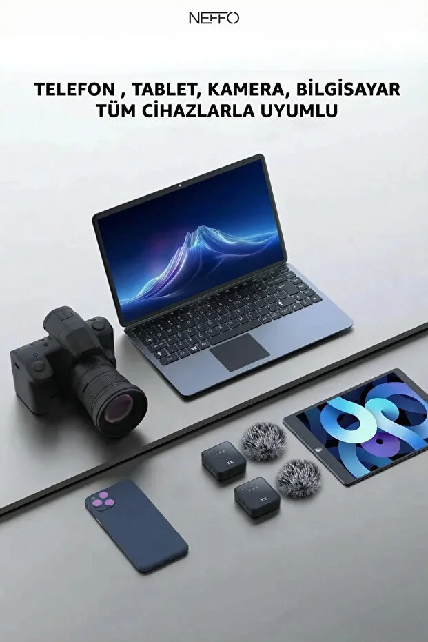 Kablosuz Yaka Mikrofonu Type-c Android & Apple Uyumlu iPhone Stüdyo Mikrofonu İçin Ses Video Canlı Yayın Oyun