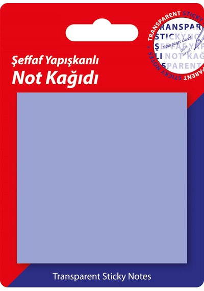 Şeffaf Post-it Yapışkanlı Not Kağıdı MOR 76x76 Mm. 50 Yaprak