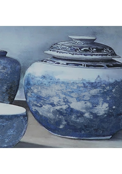 Mudo Home Blue Veıl Çerçeveli Yağlıboya Tablo 63x93 Cm