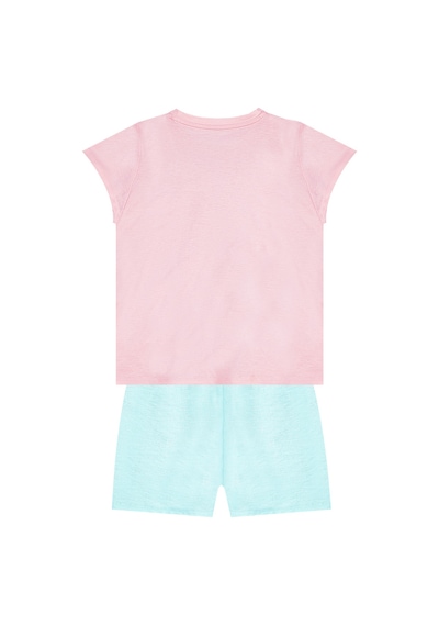 Denokids Deniz Kızı Kız Çocuk Yazlık T-shirt Fırfırlı Şort Takım