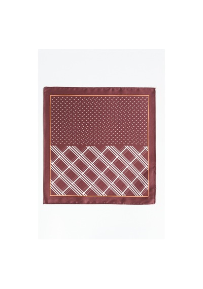 Ac&Co / Altınyıldız Classics Erkek Bordo - Beyaz Desenli Mendil Bordo - Beyaz