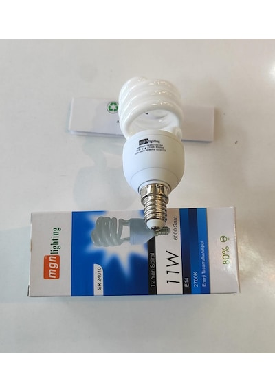 Mgn Lighting 11w E14 Duy Tasarruflu Ampul 2700k Sarı Işık T2 Yarı Spiral Sr 24010