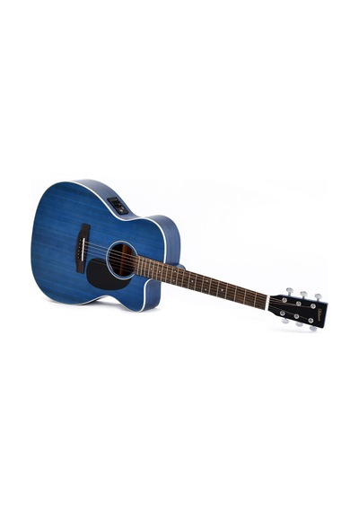 Ditson 000c-10e-tbl Elektro Akustik Gitar Tranclucent Ultramarine Blue