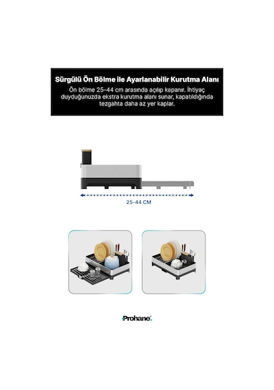 Ayrex Prohane Inox Master Kd200 / Kompakt Genişletilebilir Bulaşıklık / 304 Paslanmaz Çelik / Su Tahliyeli Tezgah Diğer