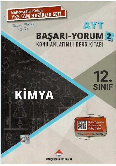 Bahçeşehir Yayınları 12. Sınıf Ayt - Kimya Konu Anlatımlı Ders Kitabı 2 - Başarı - Yorum