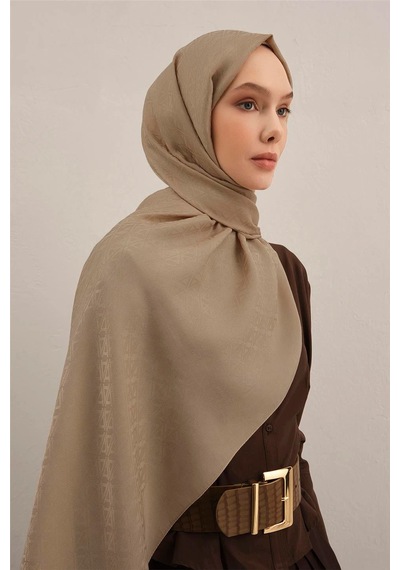 Armine Lyocell Naia Üçgen Monogram Şal 5 - 75 X 200 / Karamel - 04 Karamel - 04