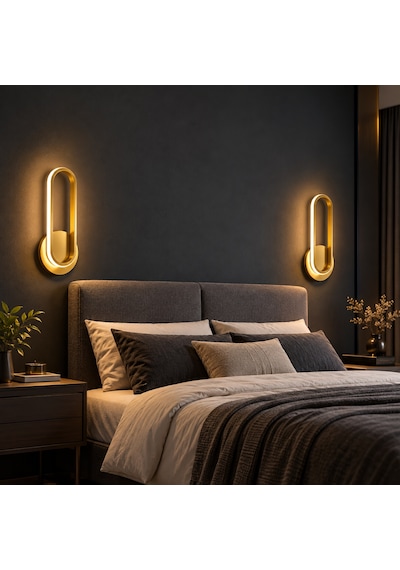 Luis Şarjlı Modern Led Duvar Apliği Günışığı Taşınabilir Usb Gold