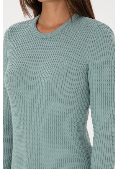 U.S. Polo Assn. Kadın Mint Bisiklet Yaka Basic Kazak 50307763-VR090