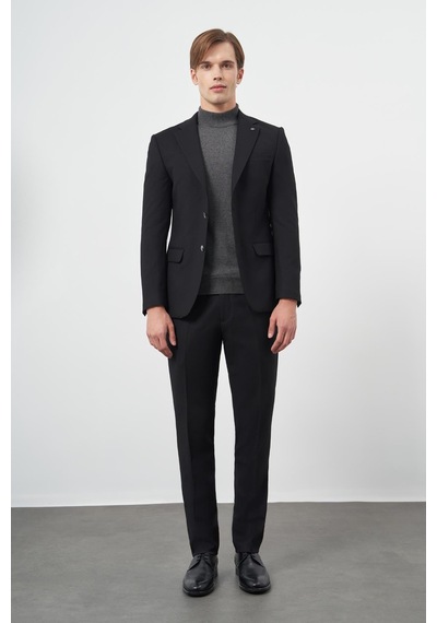 İmza Siyah Armürlü Mono Yaka Tam Astar Esnek 6 Drop Slim Fit Classic Takım Elbise 1001245175 Siyah İmza Siyah Armürlü Mono Yaka Tam Astar Esnek 6 Drop Slim Fit Classic Takım Elbise 1001245175 Siyah