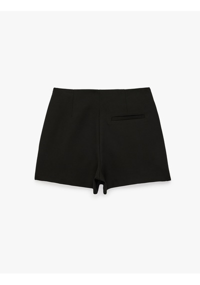 Koton Slim Fit Cep Detaylı Mini Şort Etek Siyah 7wak70011pw