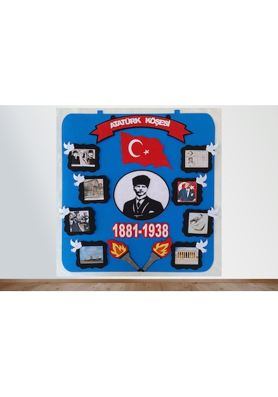 Zakp12 Atatürk Köşesi Panosu Zeminli Keçeden Eğitim Materyali
