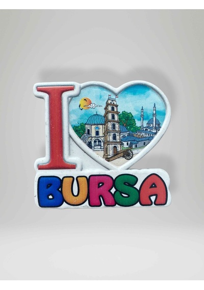 Bursa Temalı Eskitme Polyester Magnet Buzdolabı Süsü