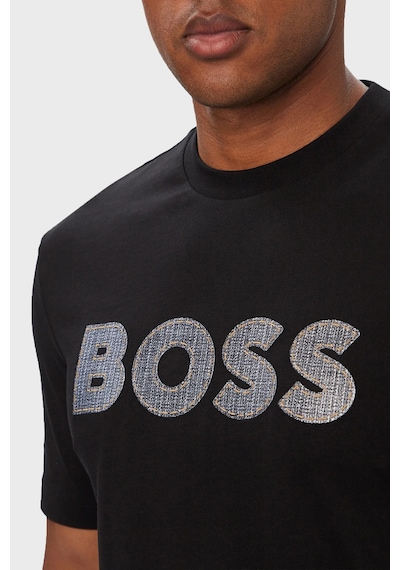 Boss % 100 Pamuk Regular Fit Bisiklet Yaka T Shirt Erkek T Shirt 50565630 001 Siyah
