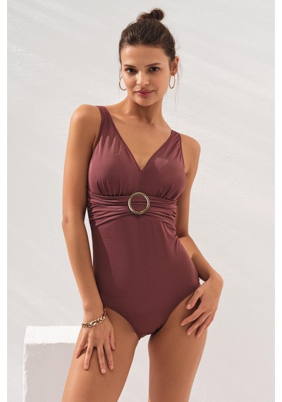 Eros Pierre Cardin 231133 Toffee Stella V Yaka Tokalı Korseli Mayo Çok Renkli