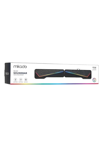 Mikado Md-s157 2.0 5wx2ch Rgb Ledli Oyuncu Siyah Usb Sound Bar Sp