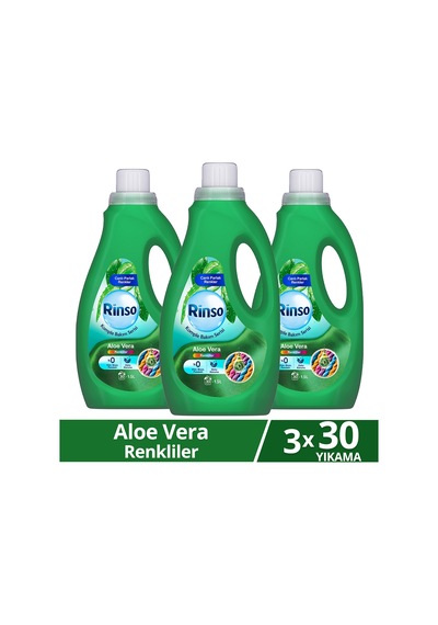 Rinso Sıvı Çamaşır Deterjanı Komple Bakım Serisi Aloe Vera Renkliler Için 1.5 L X3 Diğer